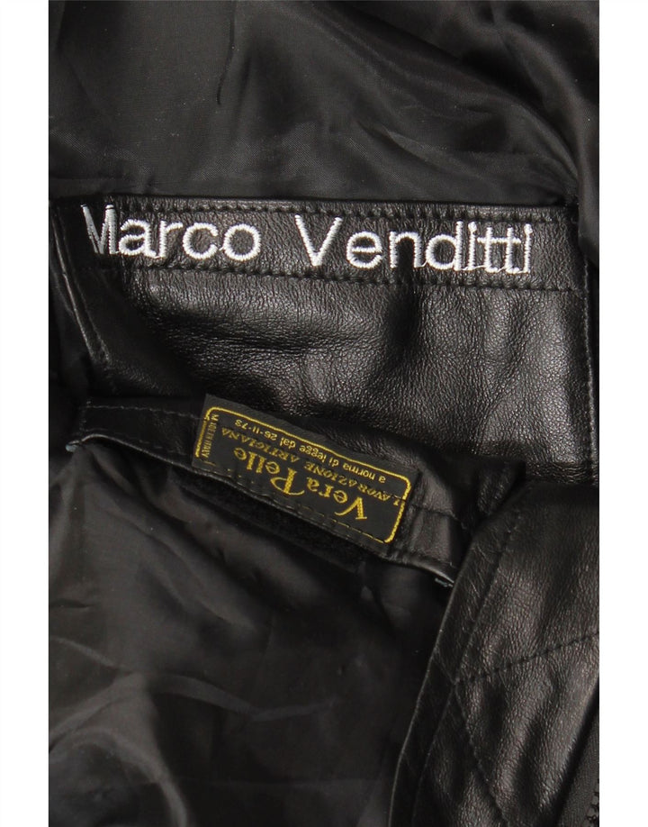 Jachetă de piele pentru bărbați VINTAGE UK 36 Piele neagră mică