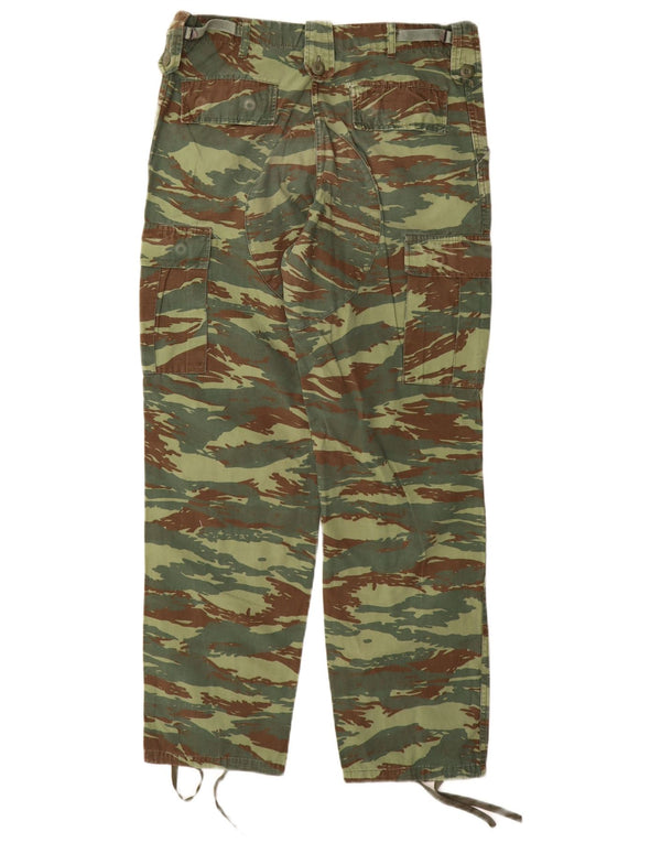 Pantaloni cargo drepți vintage pentru bărbați, medii W32 L32, camuflaj verde