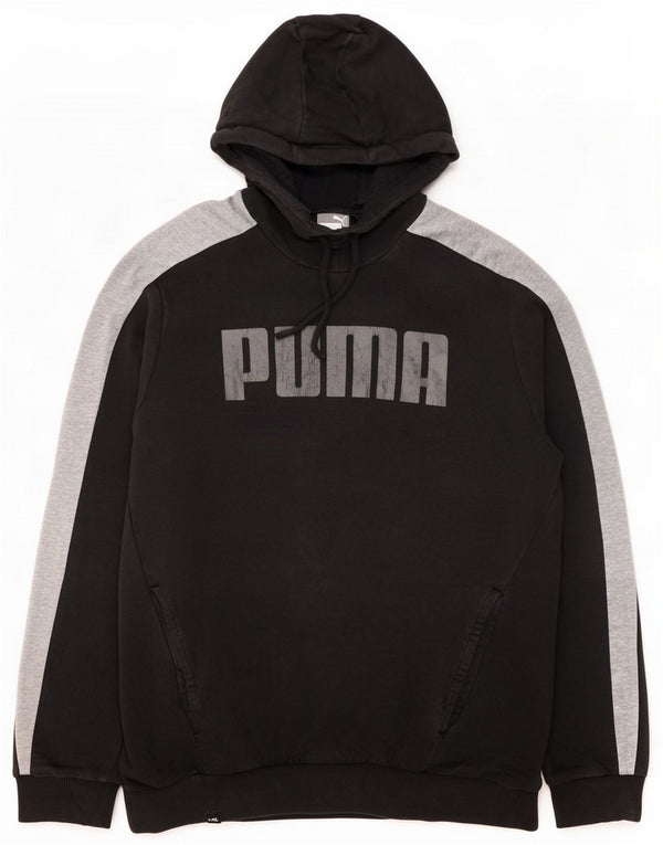 Puma Mens Graphic Hoodie Jumper mare negru Colorblock