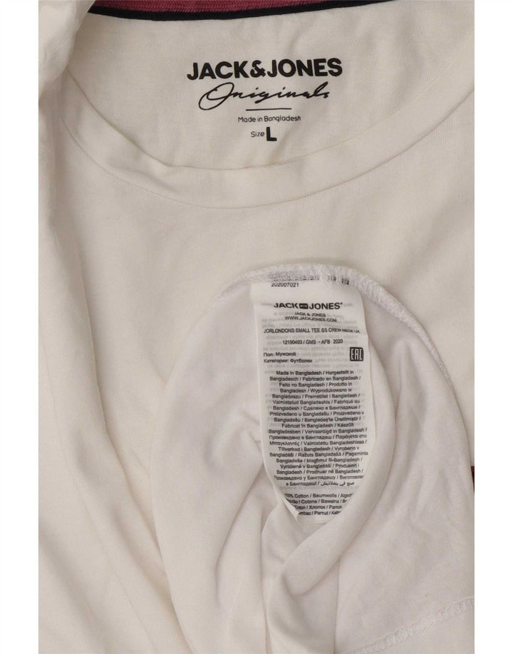 Tricou Jack & Jones pentru bărbați Top mare din bumbac alb