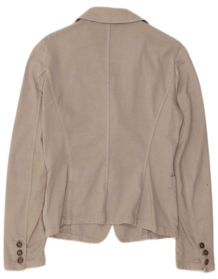 Jachetă pentru femei TRUSSARDI JEANS Blazer cu 2 nasturi UK 12 Bej mediu