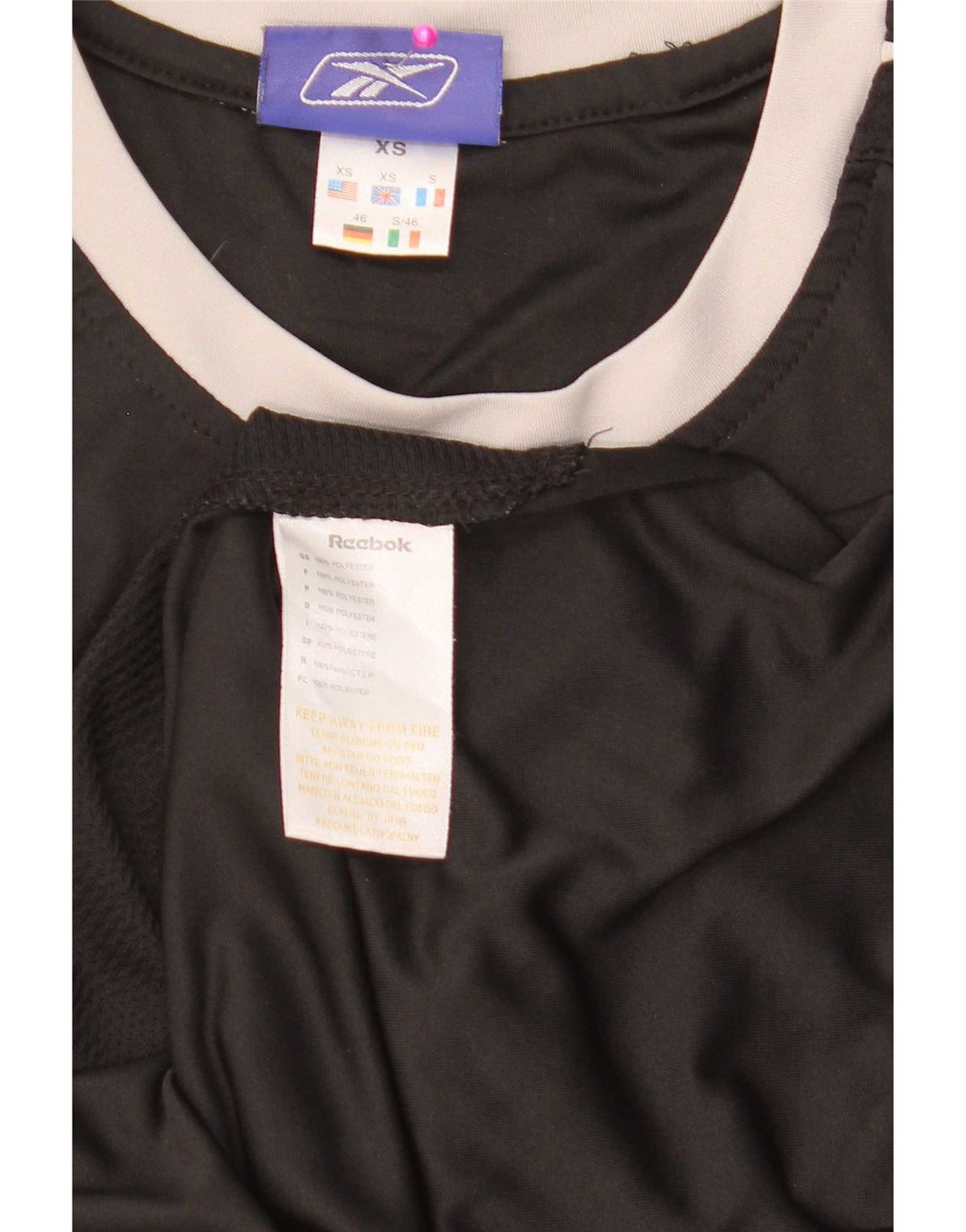 Top cu vestă grafică pentru bărbați Reebok XS, negru, poliester