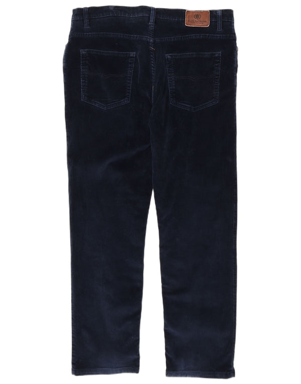 Pantaloni drepti din catifea pentru bărbați Marks & Spencer, Blue Harbour, L36 L31, bleumarin