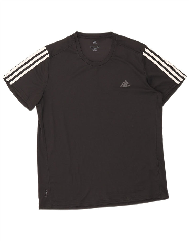 Tricou Adidas Climalite pentru bărbați Top mare din poliester negru