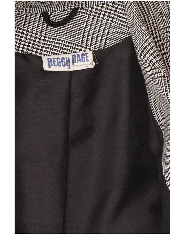 Sacou blazer pentru femei Peggy Page UK 14 mare, gri Houndstooth
