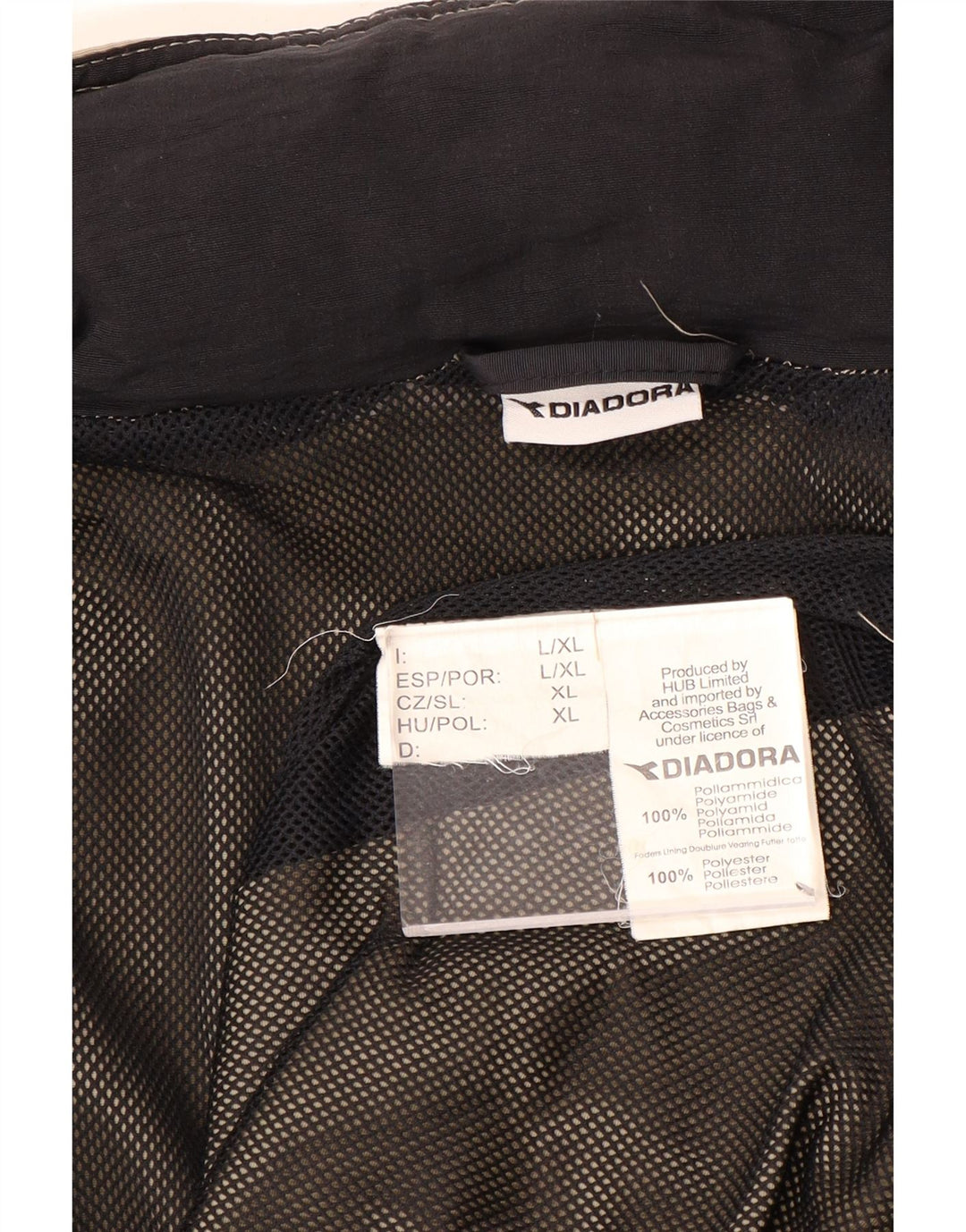 Jachetă de ploaie Diadora pentru bărbați cu glugă UK 40, mare, kaki, poliamidă