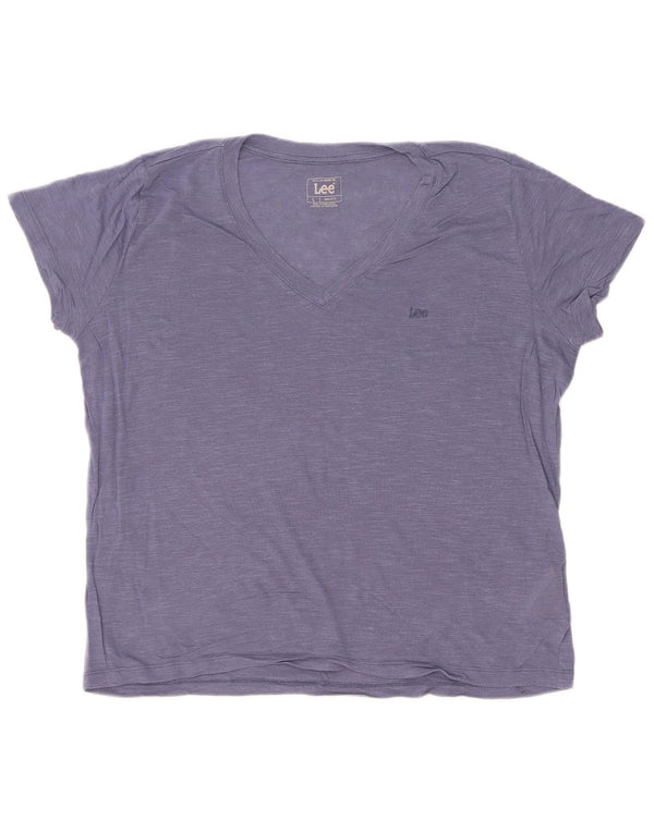 Tricou Lee pentru femei cu croiala normală Top UK 16 Large Blue Lyocell