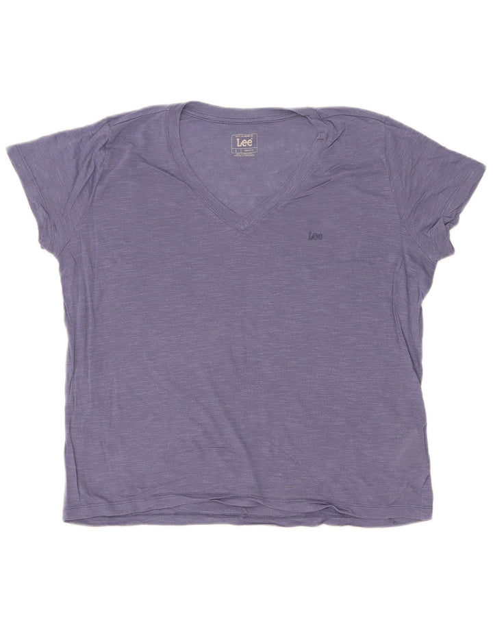 Tricou Lee pentru femei cu croiala normală Top UK 16 Large Blue Lyocell
