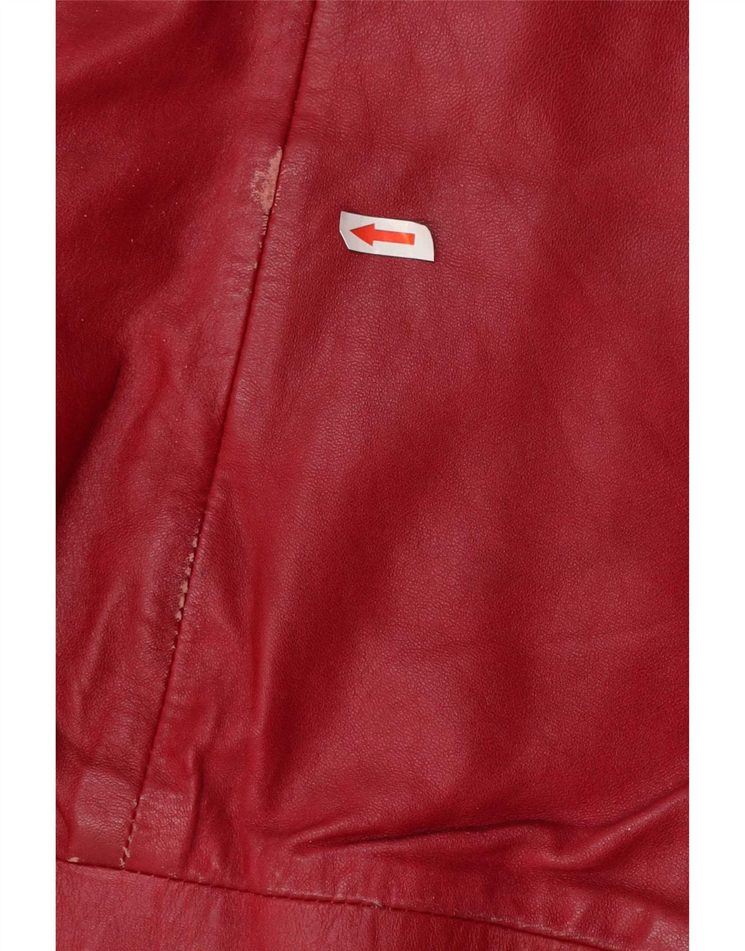 Jachetă Bomber din piele vintage pentru femei IT 46 Large Red