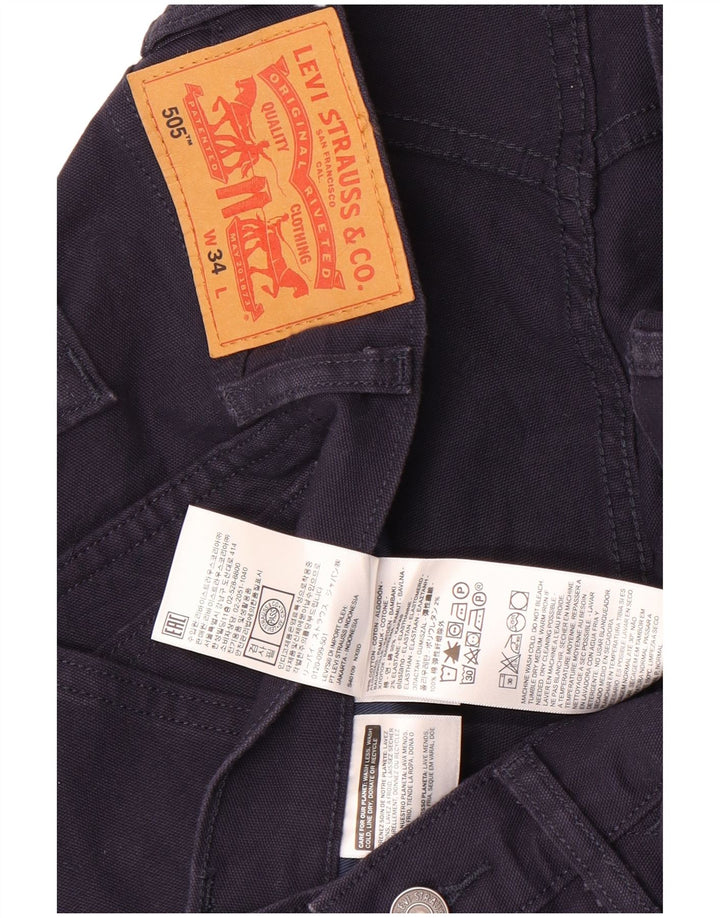 Pantaloni scurți casual Levi's 505 pentru bărbați W34 mari, bumbac bleumarin