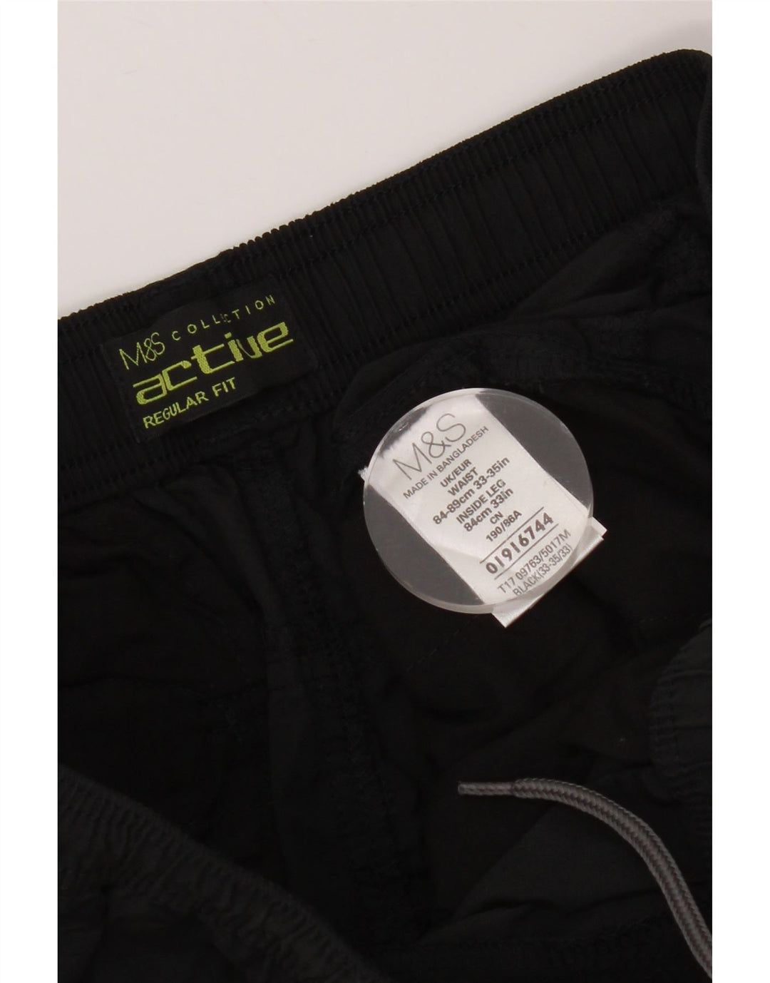 MARKS & SPENCER Pantaloni chino pentru bărbați, cu ajustare normală, L33 L33, bumbac negru
