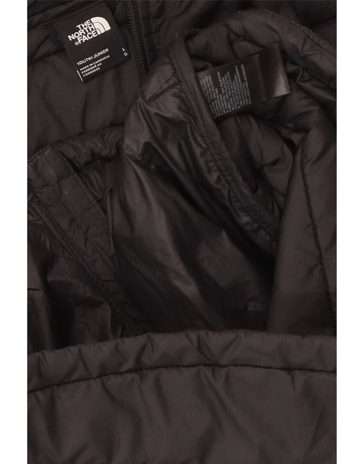 Jachetă căptușită cu glugă The North Face pentru băieți 11-12 ani, mare, poliester negru