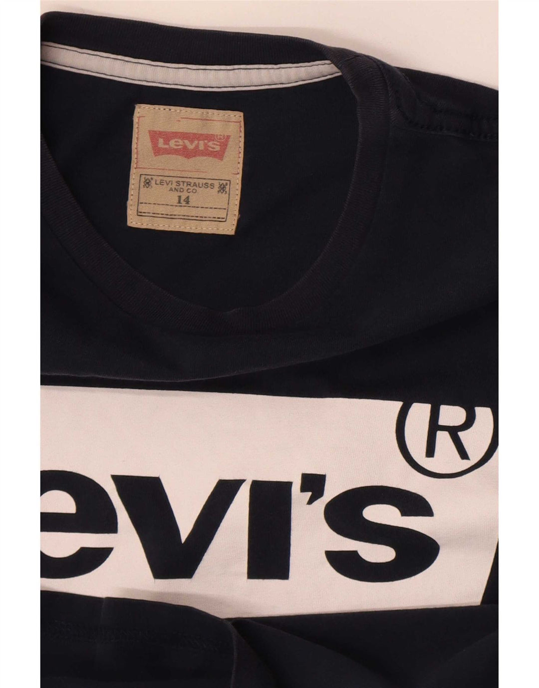 Tricou cu grafic normal pentru băieți Levi's Top 13-14 ani Logo bleumarin
