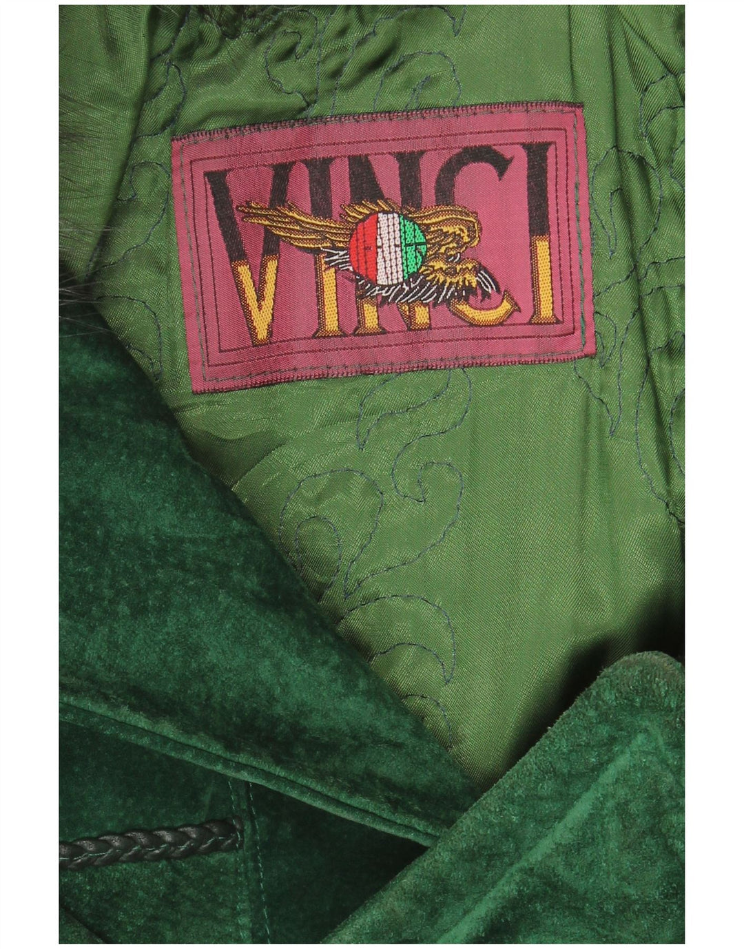 Vinci pardesiu supradimensionat din piele intoarsa pentru femei UK 18 XL verde