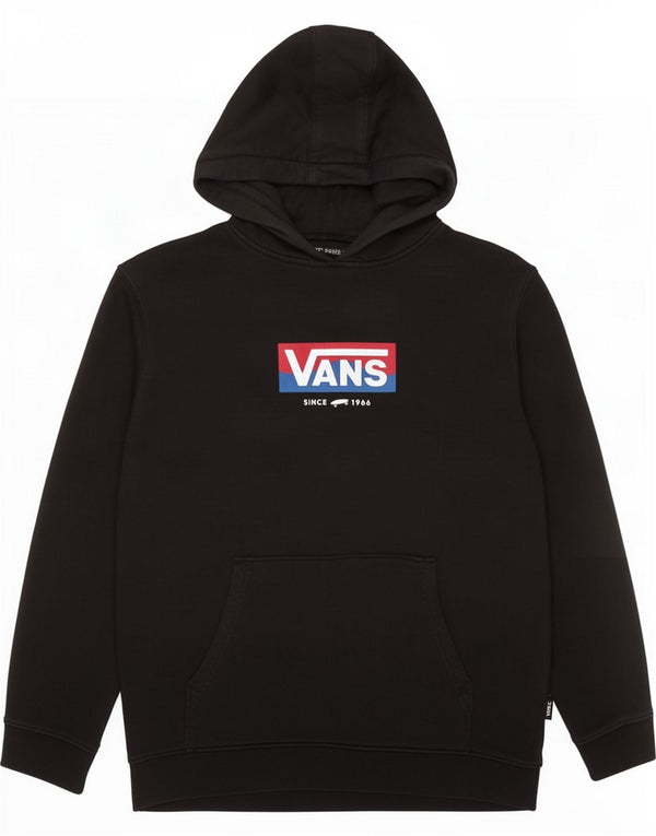 Vans Boys Graphic Hoodie Jumper 12-13 Years Large Black Cotton