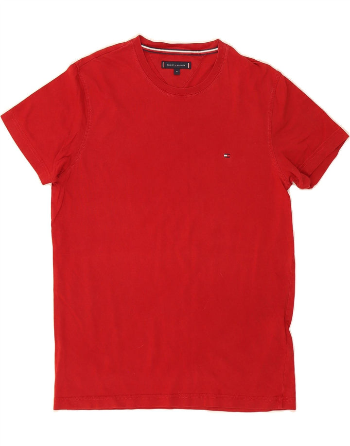 TOMMY HILFIGER Mens T-Shirt Top Medium Red Cotton Vintage Tommy Hilfiger and Second-Hand Tommy Hilfiger from Messina Hembry 
