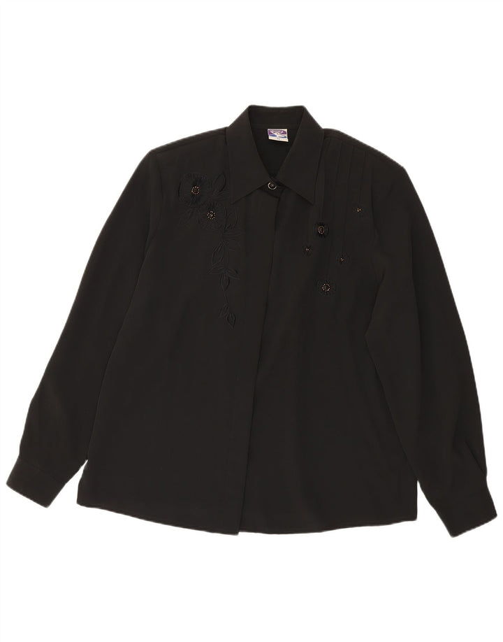 Bluză cămașă pentru femei Yessica EU 44 XL Poliester floral negru
