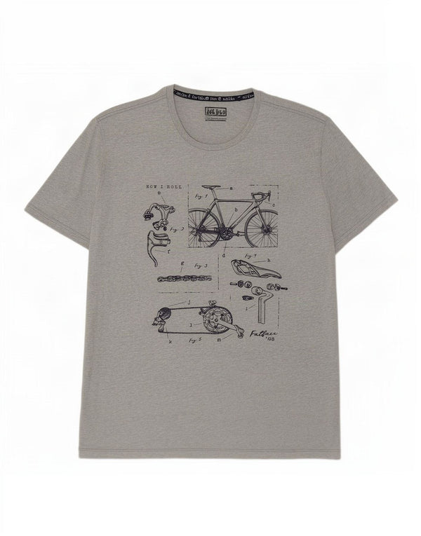 Tricou grafic pentru bărbați Fat Face Top 2XL, bumbac cu pete gri