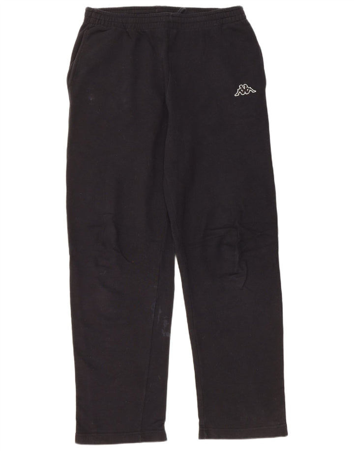 Pantaloni de trening Kappa pentru bărbați, bumbac mediu negru