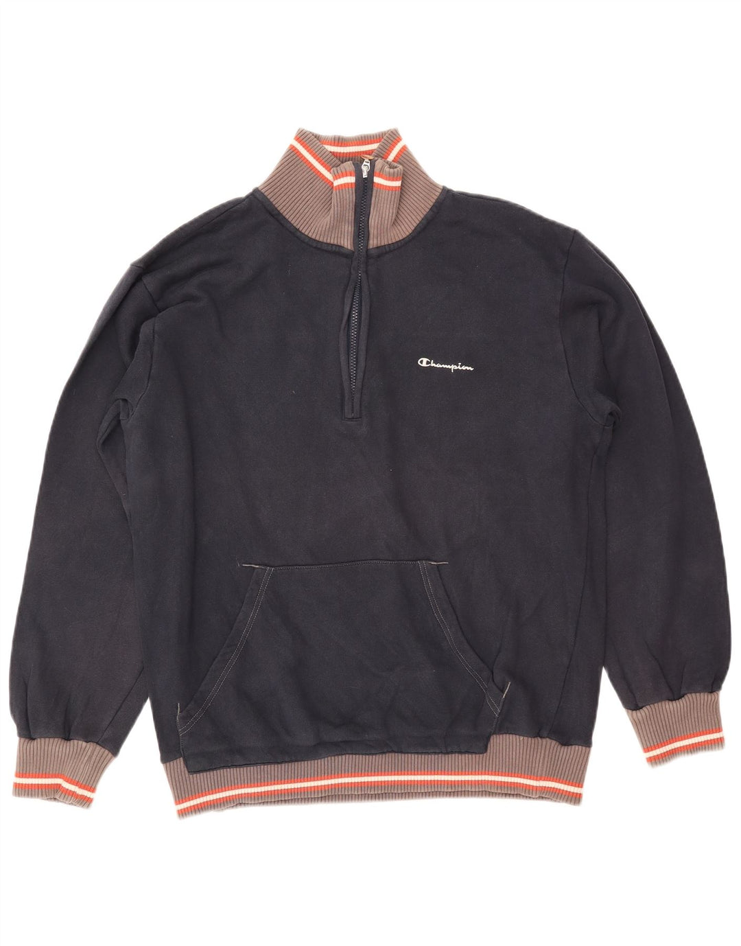 Chanorac pentru bărbați CHAMPION, cu fermoar, cu gât, pulover mare, albastru bleumarin