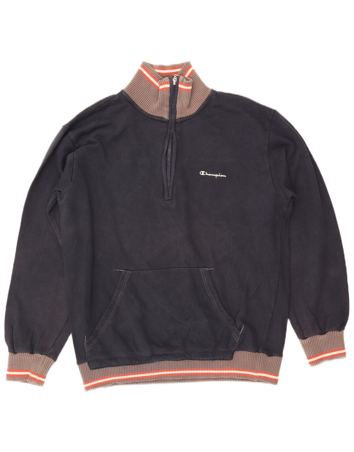 Chanorac pentru bărbați CHAMPION, cu fermoar, cu gât, pulover mare, albastru bleumarin