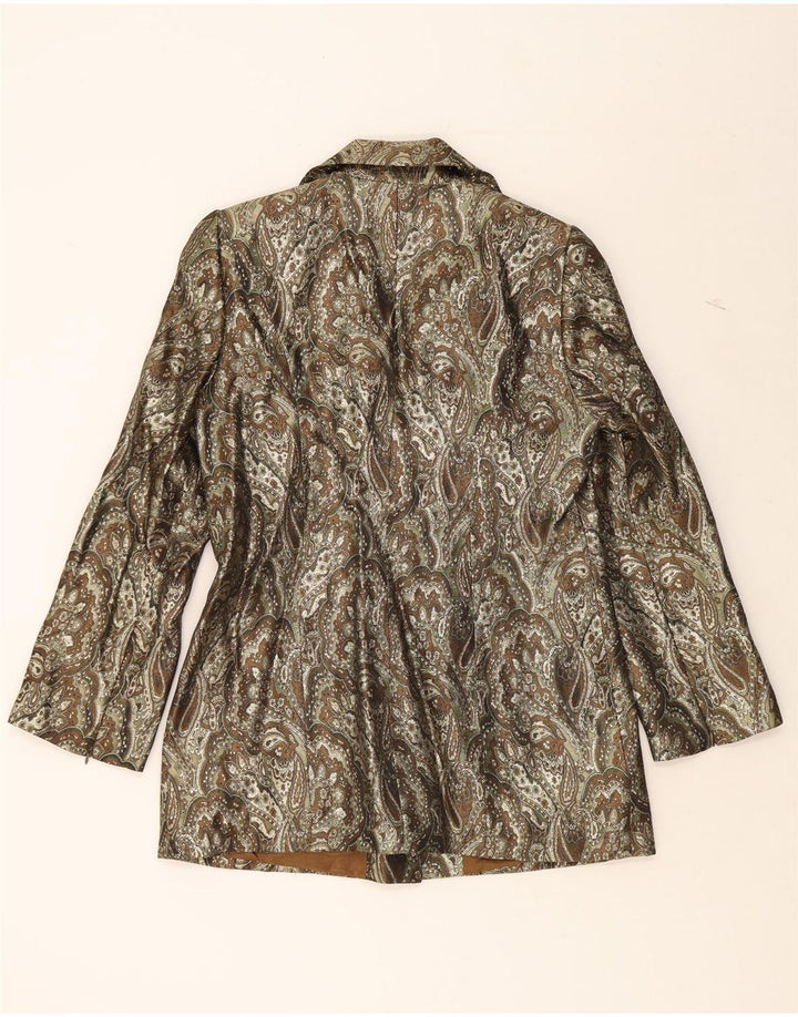 MADELEINE Womens 2 Button Blazer Jacket UK 14 Medium Brown Paisley Vintage Madeleine and Second-Hand Madeleine from Messina Hembry 