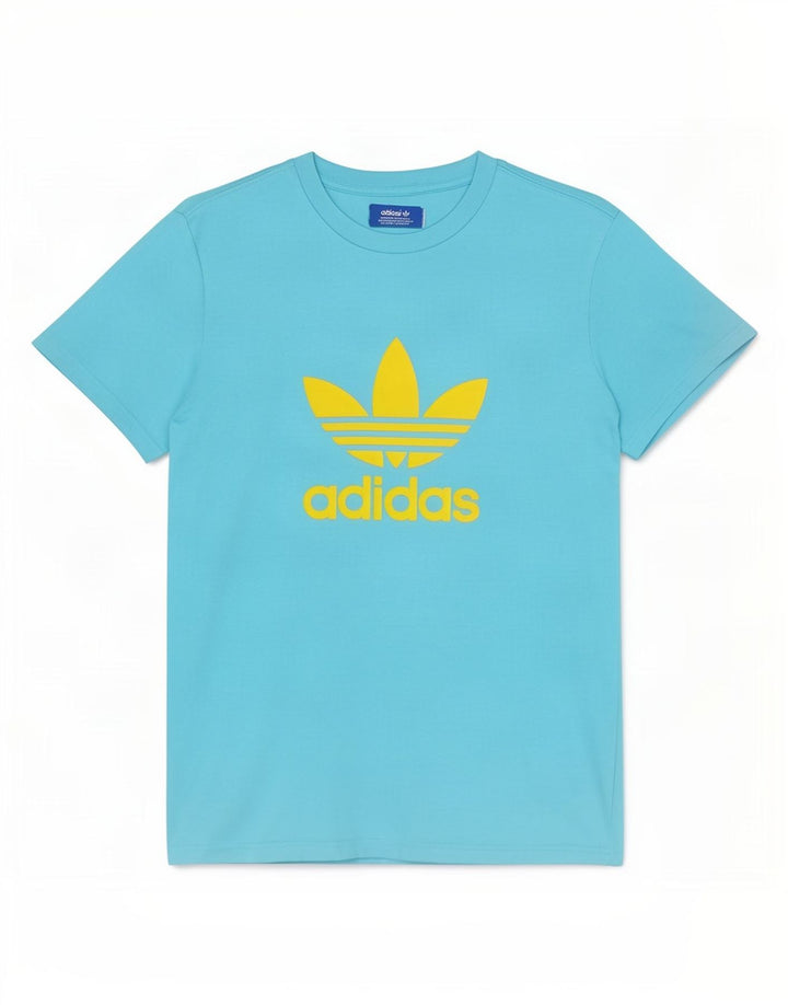 Tricou grafic pentru bărbați Adidas Top, bumbac albastru mediu