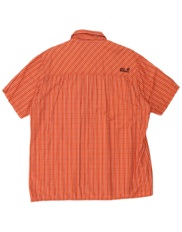 Jack Wolfskin Cămașă cu mânecă scurtă pentru bărbați XL Orange Check Lyocell