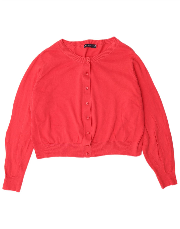 MARKS & SPENCER Pulover cardigan pentru femei UK 18 XL bumbac roz