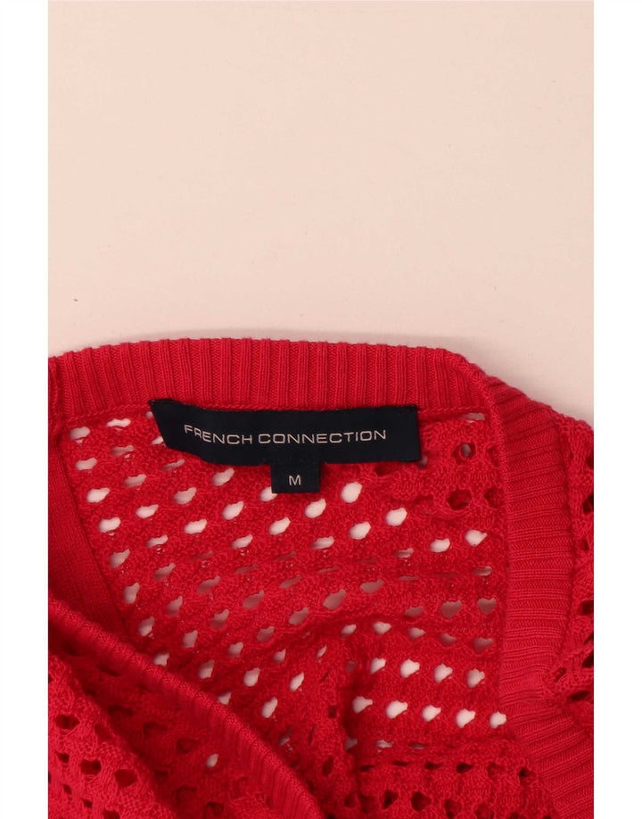 French Connection Pulover cardigan supradimensionat pentru femei UK 14 Medium Red