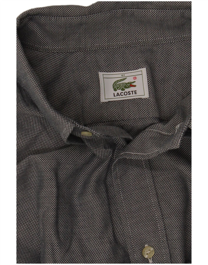 Cămașă cu mânecă scurtă pentru bărbați Lacoste Mărimea 41, mare, gri cu pete