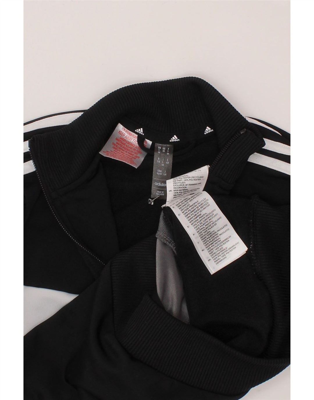 Jachetă de trening pentru băieți ADIDAS 7-8 ani, negru, poliester