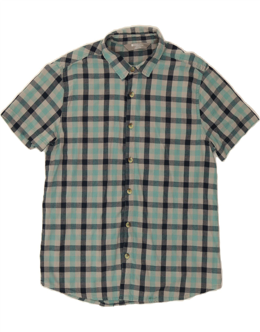 MOUNTAIN WAREHOUSE Mens Short Sleeve Shirt Large Blue Check Vintage Mountain Warehouse and Second-Hand Mountain Warehouse from Messina Hembry 