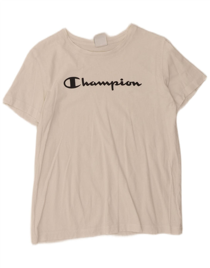 CHAMPION Womens Graphic T-Shirt Top UK 14 Large White