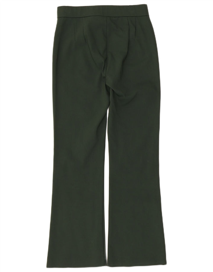 Pantaloni casual pentru femei ZARA Bootcut Mici W26 L25 Bumbac verde