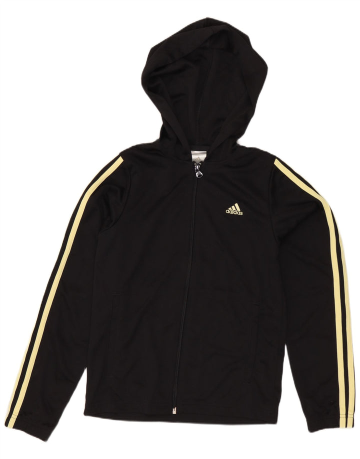 Jachetă de top pentru trening cu glugă Adidas pentru femei UK 8 Poliester negru mic