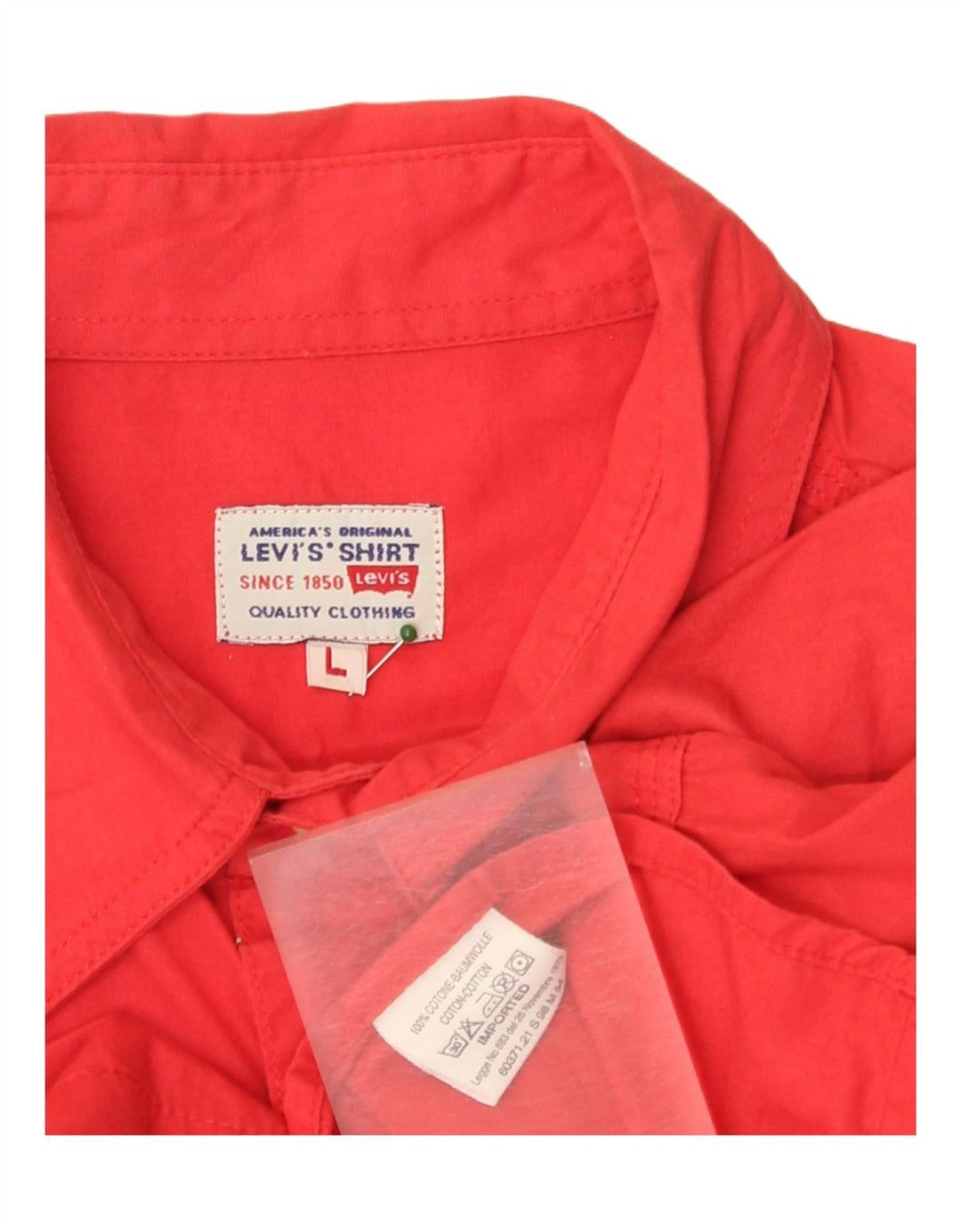 Cămașă cu mânecă scurtă Levi's pentru bărbați, bumbac roșu mare