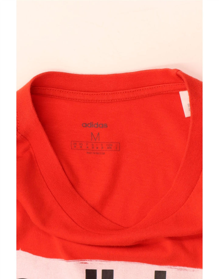 Tricou grafic ADIDAS pentru bărbați Top din bumbac roșu mediu