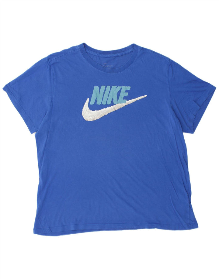 Tricou grafic pentru bărbați NIKE Top XL Bumbac albastru