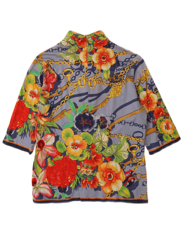 Bluză cămașă cu mâneci 3/4 pentru femei NARACAMICIE UK 16, mare, albastră, florală