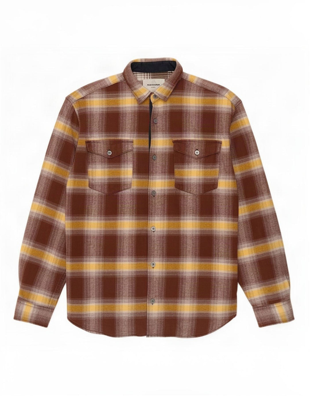 Cămașă Jack & Jones pentru bărbați, din bumbac cu carouri maro mediu