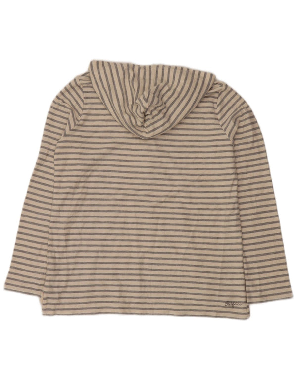 Pulover supradimensionat pentru femei Fat Face UK 10 Bumbac cu dungi mici, bej