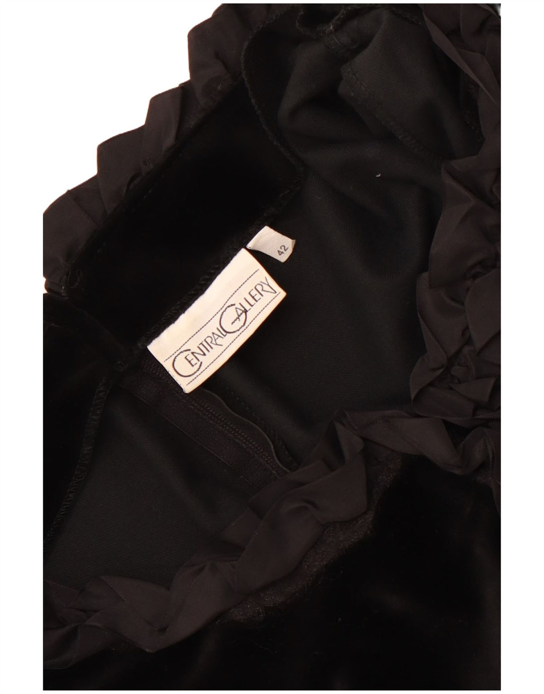 Rochie maxi vintage pentru femei cu volane în față IT 42 Medium Black