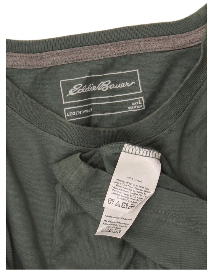 EDDIE BAUER Tricou Bărbați Top Mare Kaki Bumbac