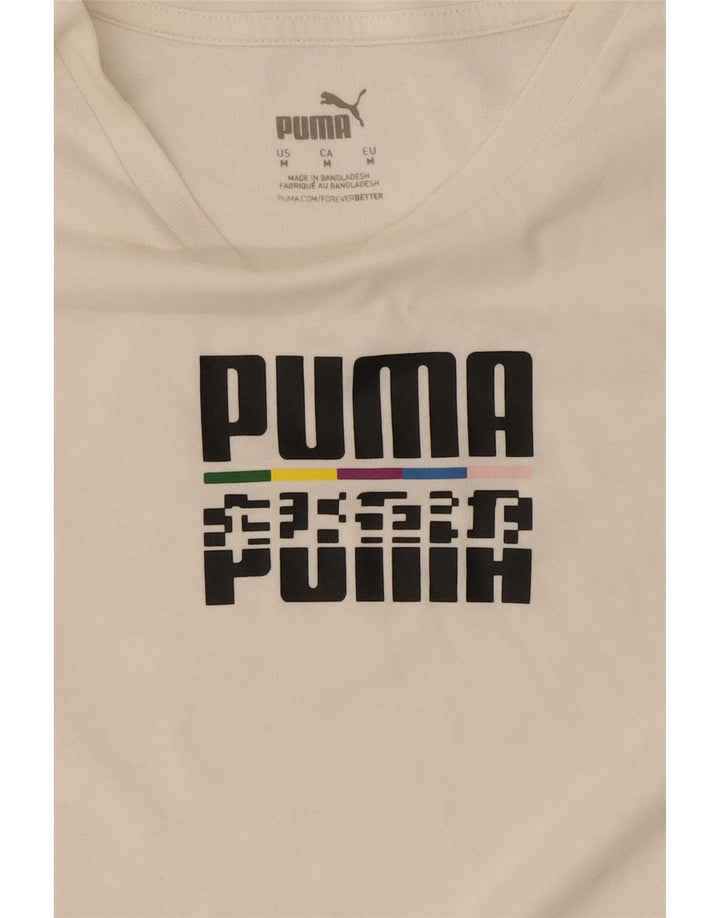 Tricou grafic Puma pentru bărbați Top Mediu Alb