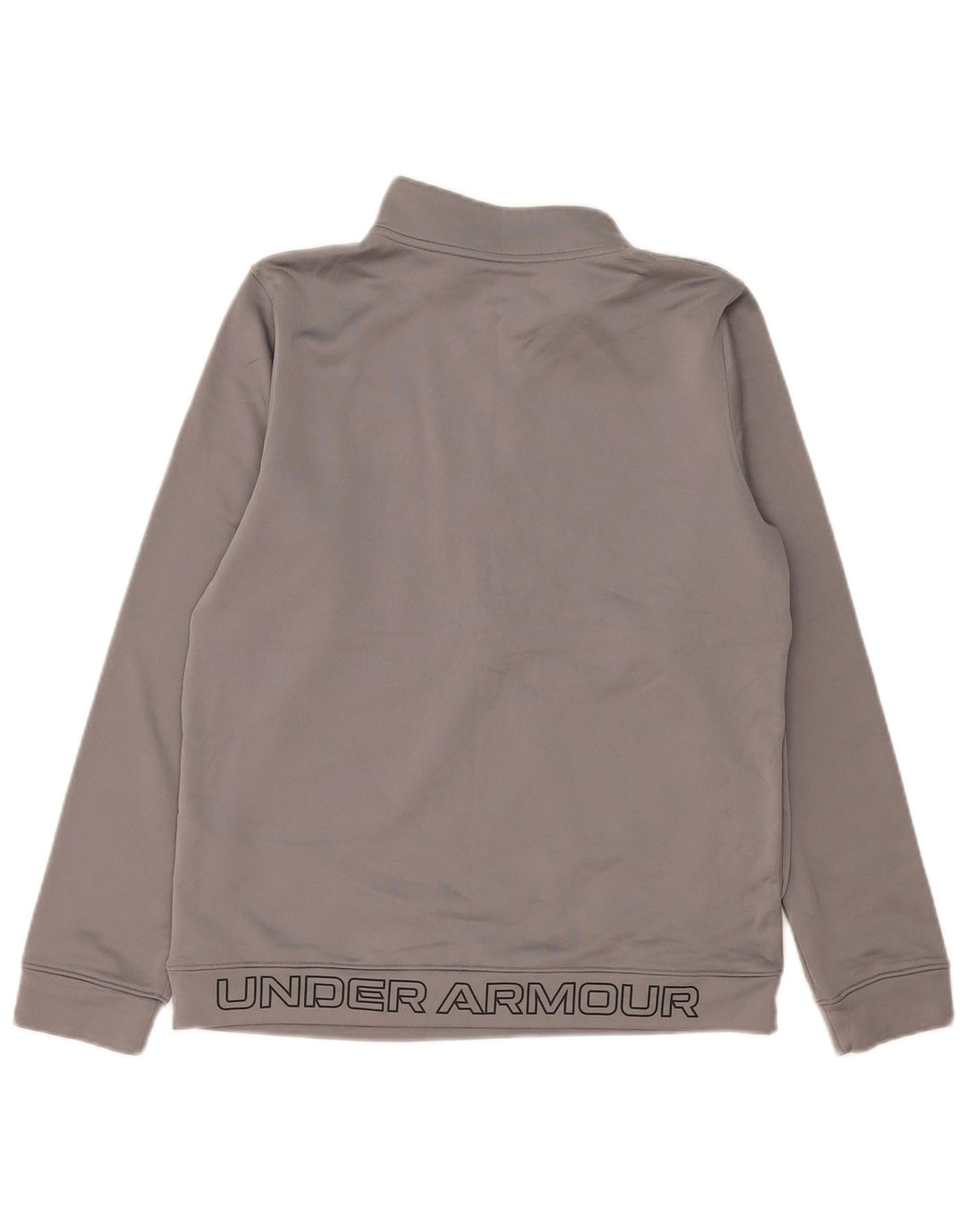 Pulover pentru băieți Under Armour, cu fermoar, cu gât, 13-14 ani, XL, poliester gri