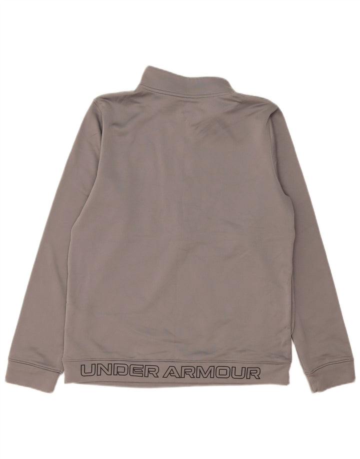 Pulover pentru băieți Under Armour, cu fermoar, cu gât, 13-14 ani, XL, poliester gri