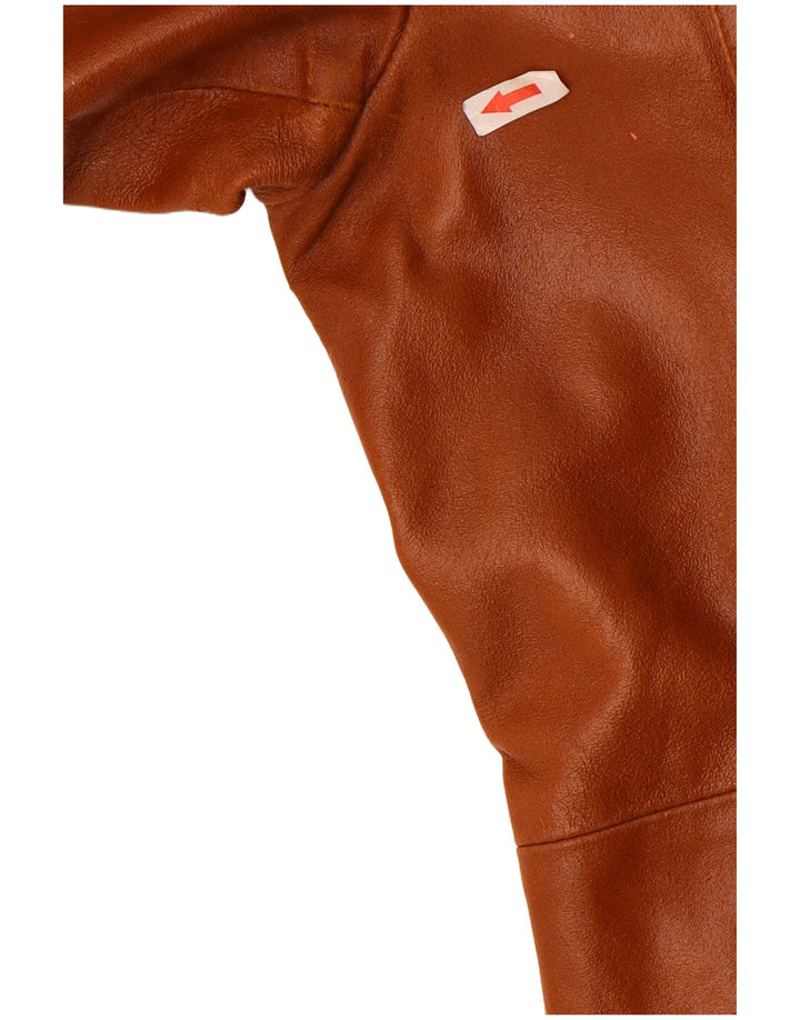 Jachetă de piele vintage pentru bărbați UK 36 mic maro