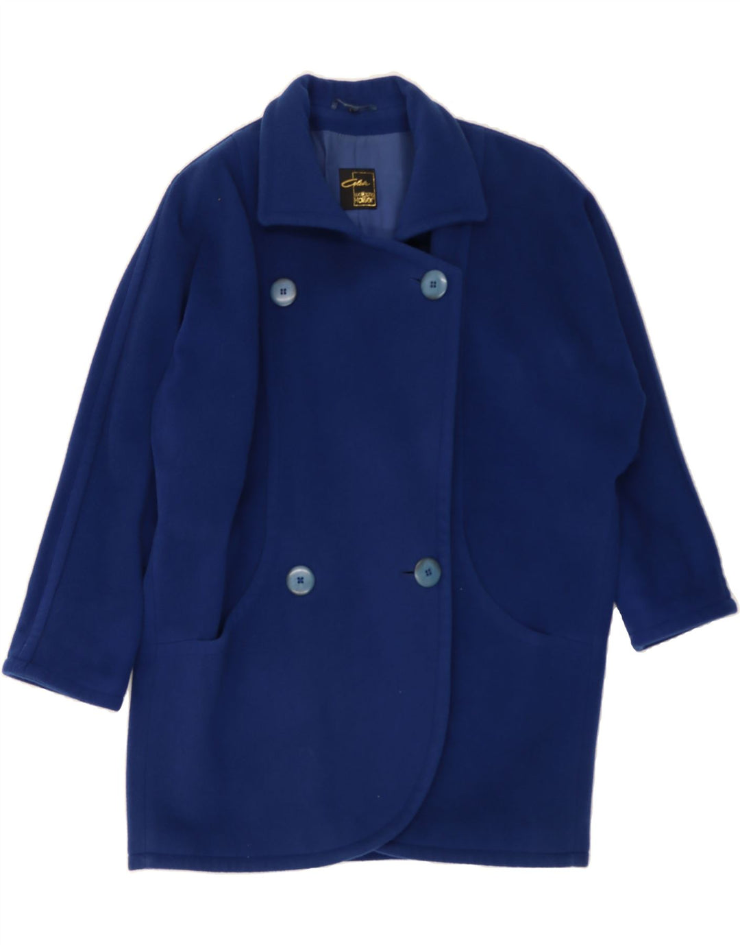 COLETTE WOLFGANG KAISER Womens Double Breasted Coat UK 12 Medium  Blue Vintage Colette Wolfgang Kaiser and Second-Hand Colette Wolfgang Kaiser from Messina Hembry 