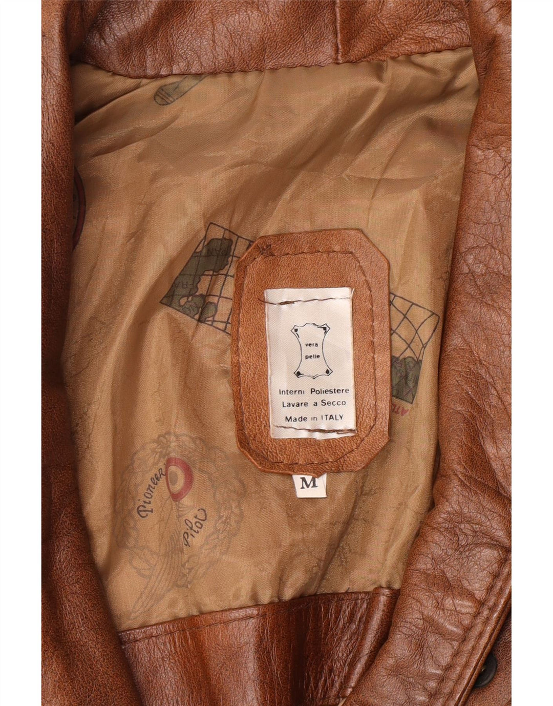 Jachetă de piele vintage pentru bărbați UK 38 din piele maro medie